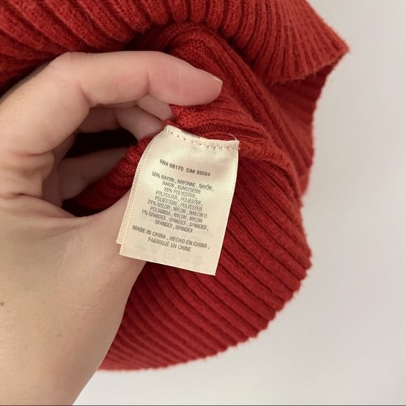 Anthropologie Moth Burnt Orange Balloon Sleeve Crewneck Cabin Sweater in - Picture 4 of 6